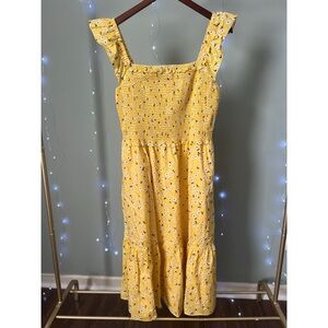 Kate Spade Yellow Floral Smocked Dress